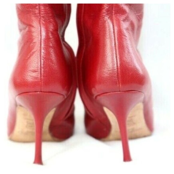 🎁 Jimmy Choo Red High Boots 38 - Picture 4 of 6